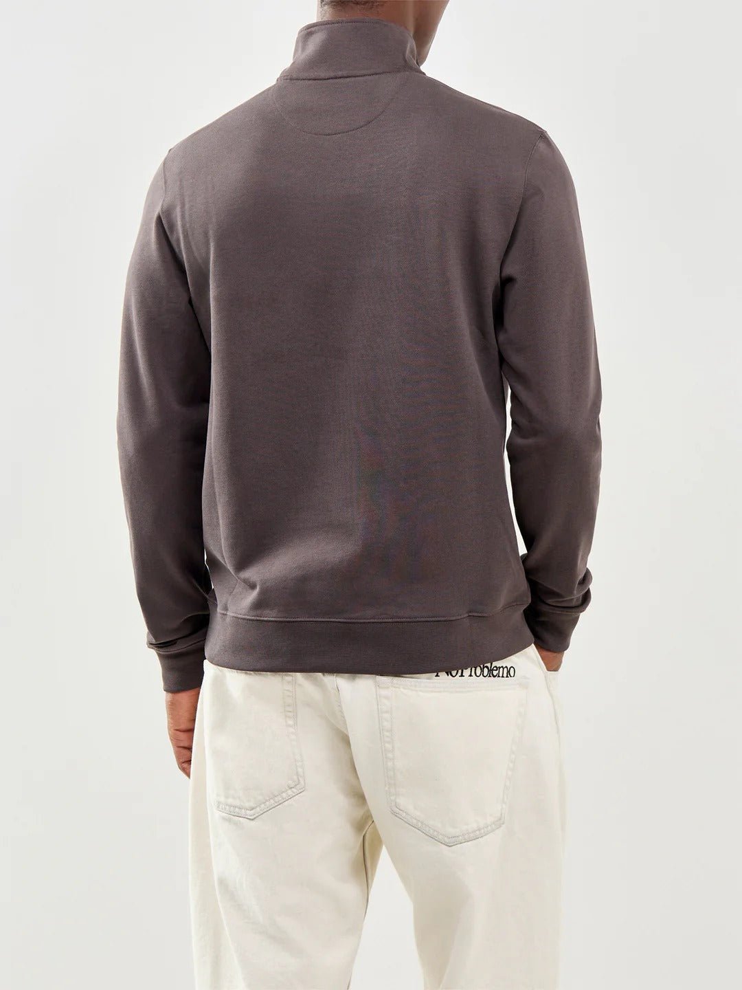 Young Ideas & Henmores -Curator Quarter Zip Sweatshirt -Army Olive -M