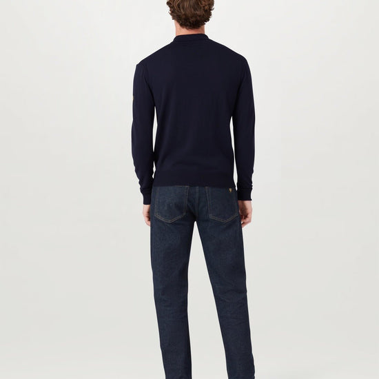 Young Ideas/Henmores - Kyle Quarter Zip Polo - Dark Ink - M