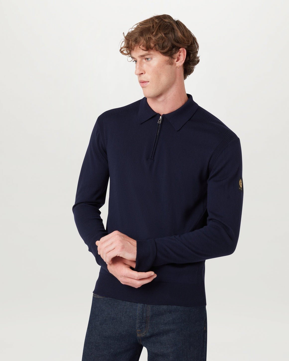 Young Ideas/Henmores - Kyle Quarter Zip Polo - Dark Ink - M