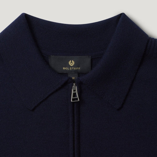 Young Ideas/Henmores - Kyle Quarter Zip Polo - Dark Ink - M
