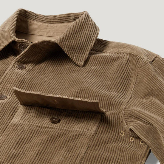 Young Ideas & Henmores -Ravine Corduroy Overshirt -Dusty Taupe -M