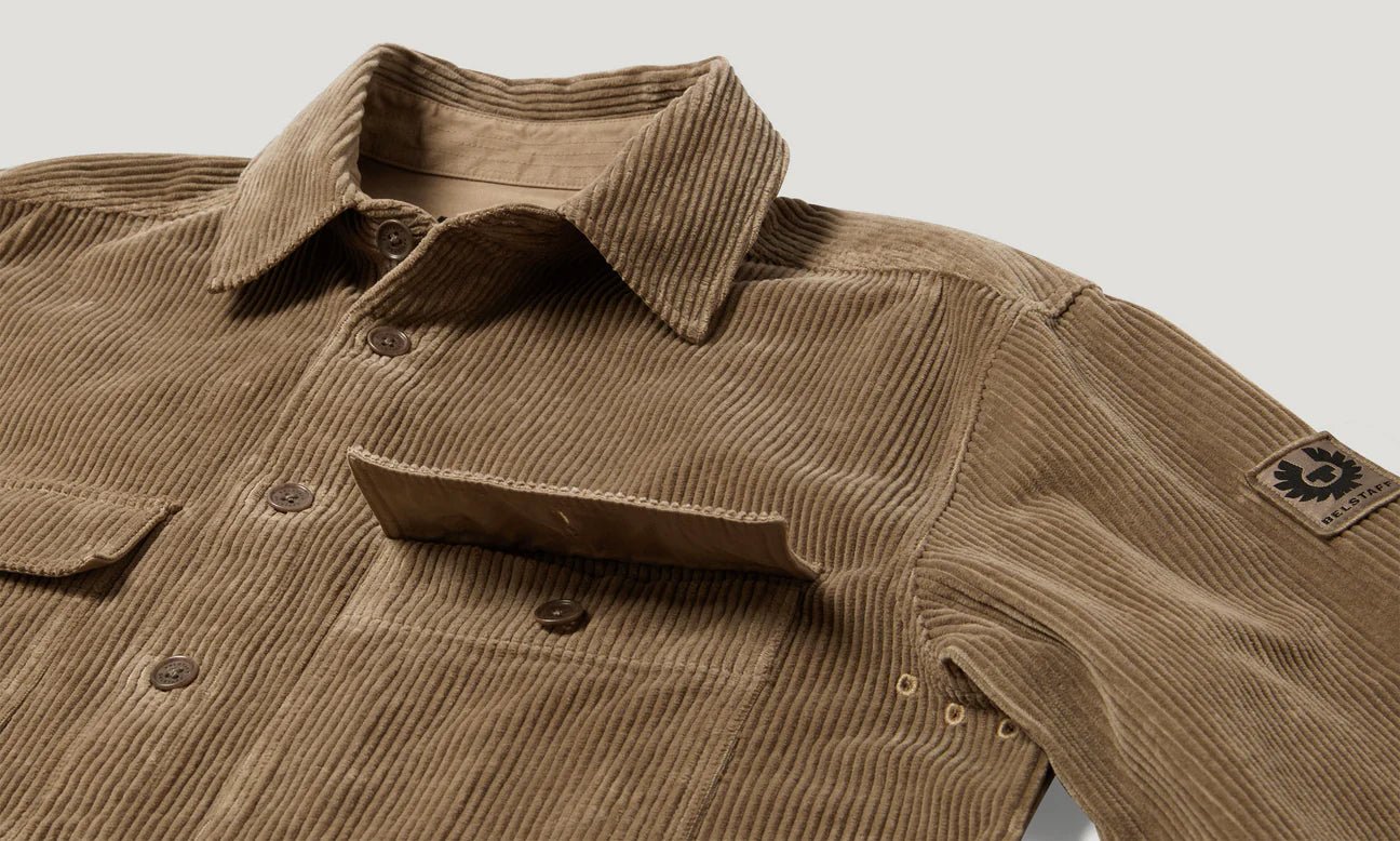 Young Ideas & Henmores -Ravine Corduroy Overshirt -Dusty Taupe -M