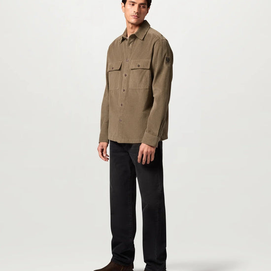 Young Ideas & Henmores -Ravine Corduroy Overshirt -Dusty Taupe -M