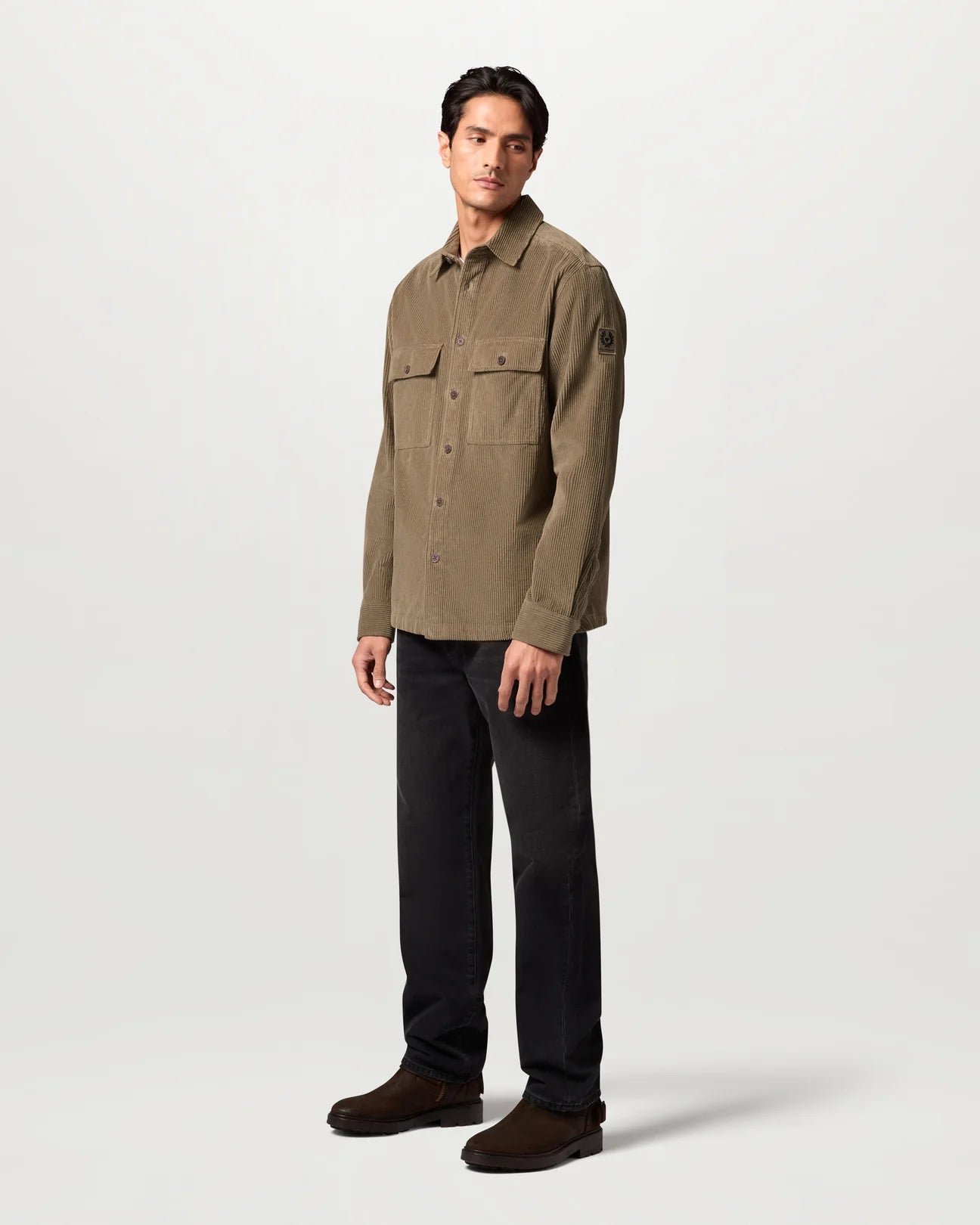 Young Ideas & Henmores -Ravine Corduroy Overshirt -Dusty Taupe -M