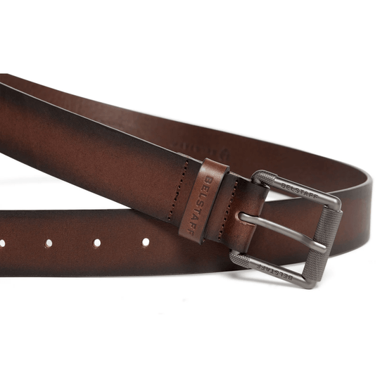 Young Ideas & Henmores -Roller Buckle Belt -Aged Brown -M