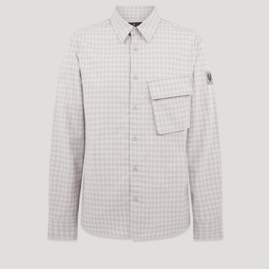Young Ideas/Henmores - Scale Check Overshirt - Cement Grey/Silver Birch - M