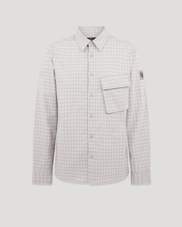 Young Ideas/Henmores - Scale Check Overshirt - Cement Grey/Silver Birch - M