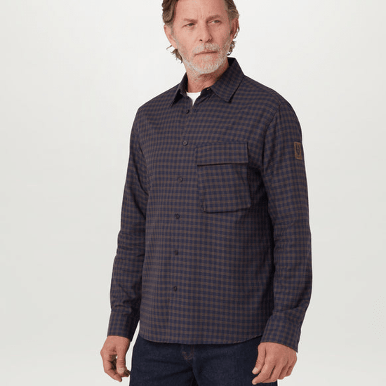 Young Ideas/Henmores - Scale Check Overshirt - Cement Grey/Silver Birch - M