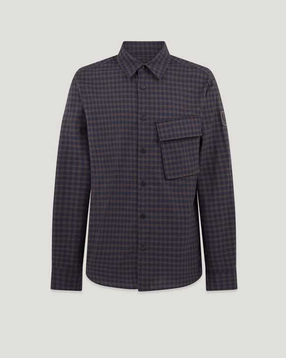 Young Ideas/Henmores - Scale Check Overshirt - Cement Grey/Silver Birch - M