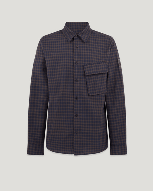 Young Ideas/Henmores - Scale Check Overshirt - Cement Grey/Silver Birch - M