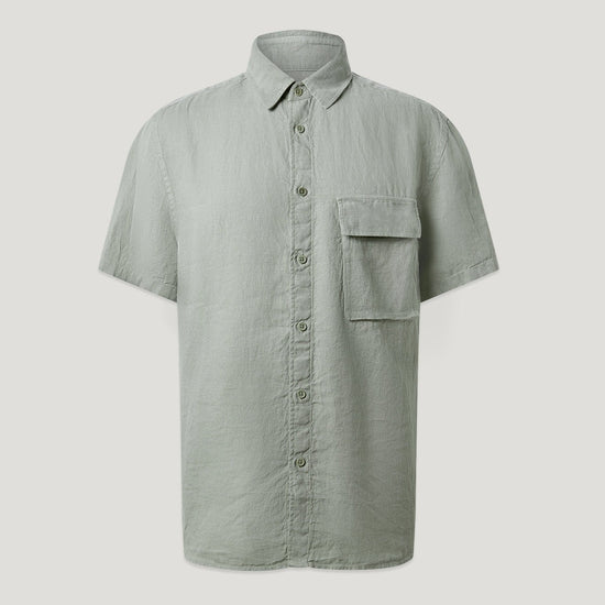 Young Ideas/Henmores - Scale Short Sleeve Shirt - Lichen Green - M