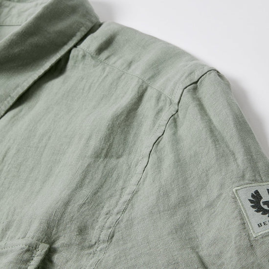 Young Ideas/Henmores - Scale Short Sleeve Shirt - Lichen Green - M