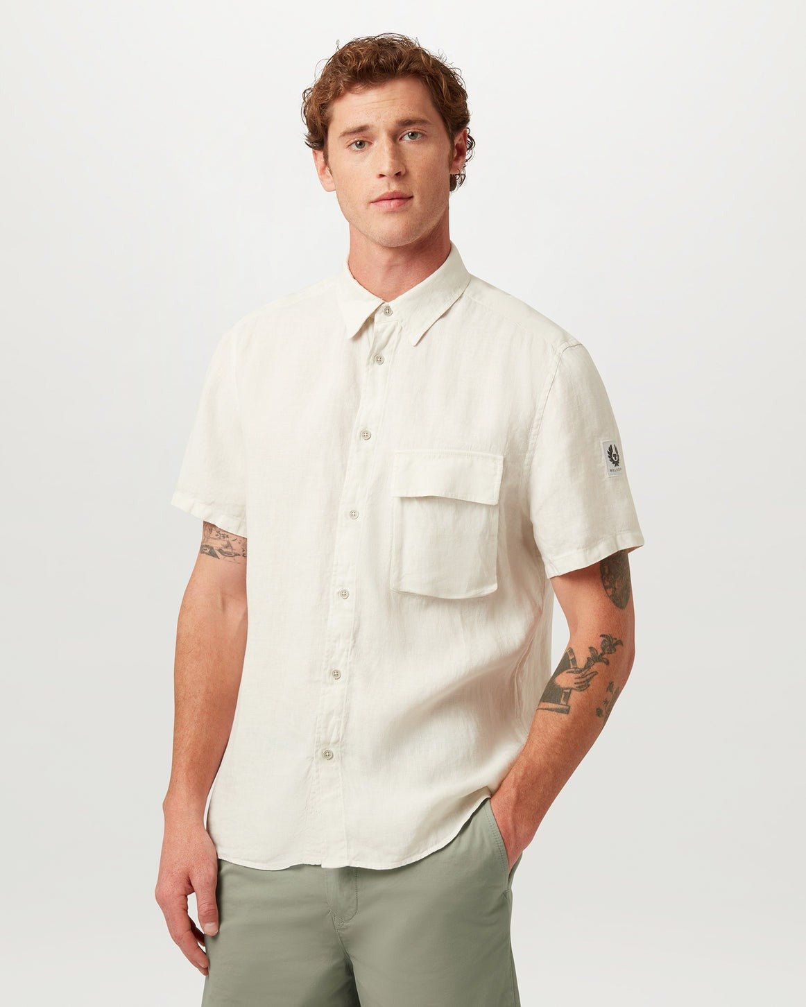 Young Ideas/Henmores - Scale Short Sleeve Shirt - Silver Birch - M