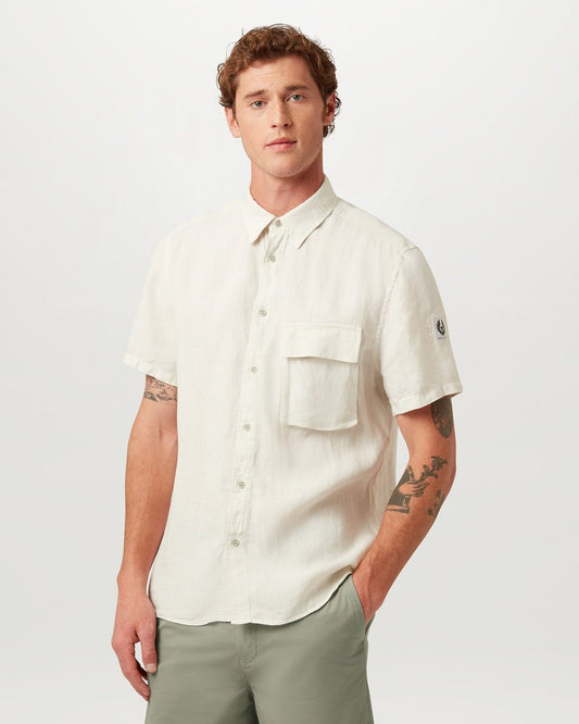 Young Ideas/Henmores - Scale Short Sleeve Shirt - Silver Birch - M