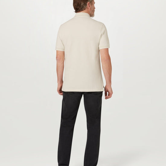 Young Ideas/Henmores - Stamp Logo Short Sleeve Tipped Polo Shirt - Silver Birch - S