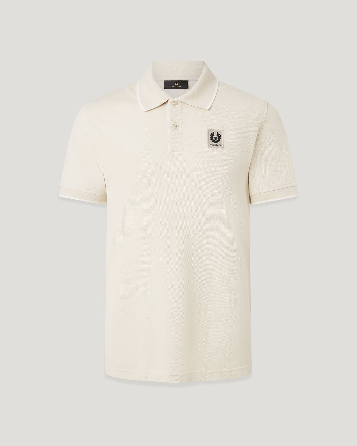 Young Ideas/Henmores - Stamp Logo Short Sleeve Tipped Polo Shirt - Silver Birch - S