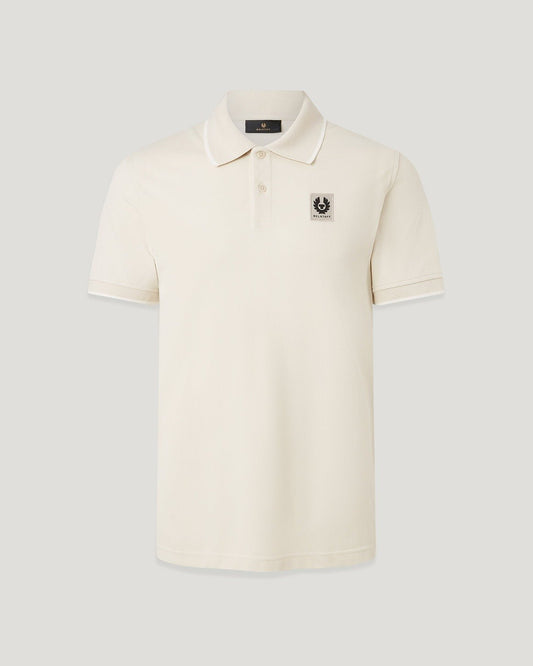 Young Ideas/Henmores - Stamp Logo Short Sleeve Tipped Polo Shirt - Silver Birch - S