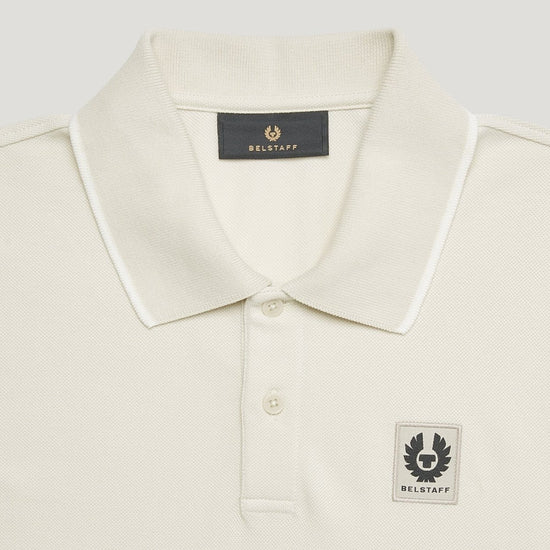 Young Ideas/Henmores - Stamp Logo Short Sleeve Tipped Polo Shirt - Silver Birch - S