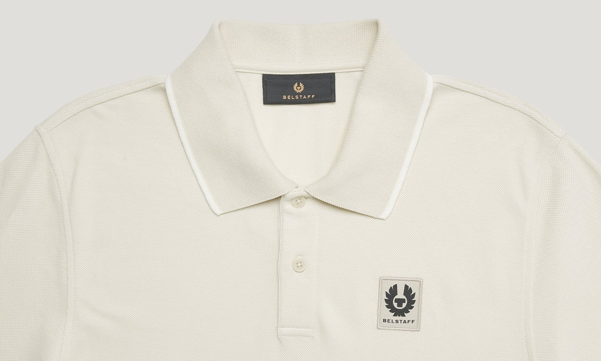 Young Ideas/Henmores - Stamp Logo Short Sleeve Tipped Polo Shirt - Silver Birch - S