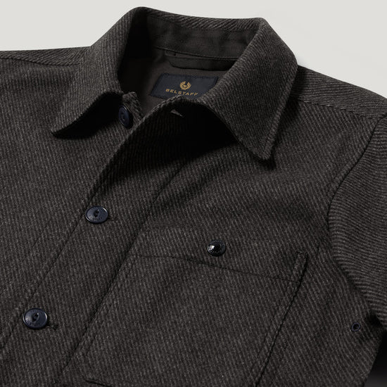 Young Ideas & Henmores -Trail Wool Overshirt -Charcoal Twill -M