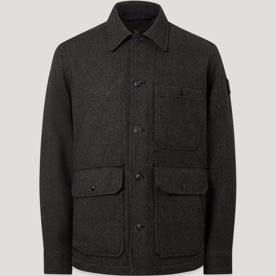 Young Ideas & Henmores -Trail Wool Overshirt -Charcoal Twill -M