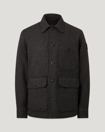 Young Ideas & Henmores -Trail Wool Overshirt -Charcoal Twill -M