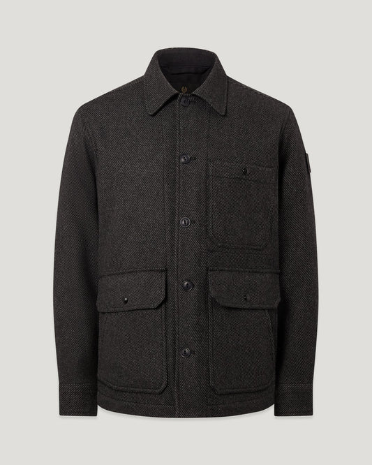 Young Ideas & Henmores -Trail Wool Overshirt -Charcoal Twill -M