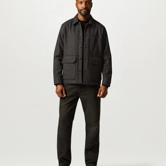 Young Ideas & Henmores -Trail Wool Overshirt -Charcoal Twill -M