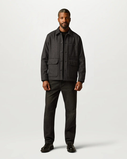 Young Ideas & Henmores -Trail Wool Overshirt -Charcoal Twill -M