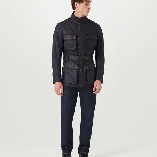 Young Ideas/Henmores - Trialmaster Wax Belted Jacket - Dark Navy - 38