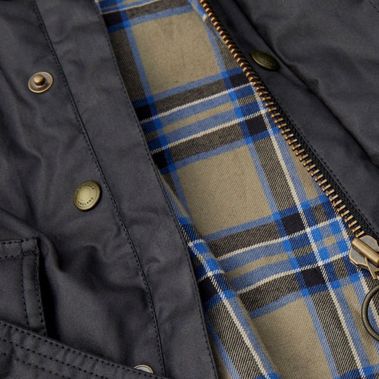 Young Ideas/Henmores - Trialmaster Wax Belted Jacket - Dark Navy - 38