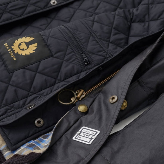 Young Ideas/Henmores - Trialmaster Wax Belted Jacket - Dark Navy - 38