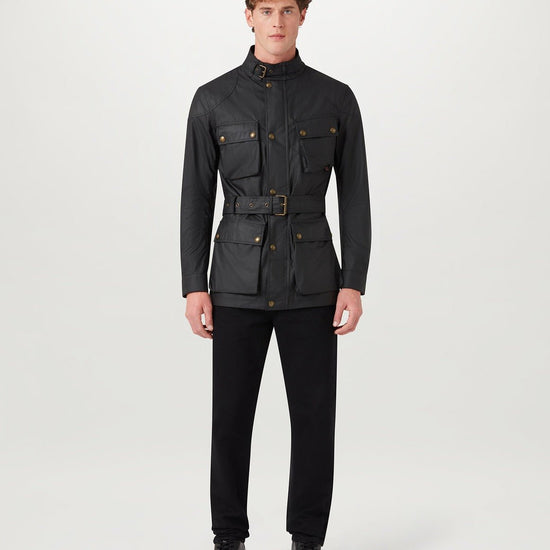 Young Ideas/Henmores - Trialmaster Wax Belted Jacket - Black - 38