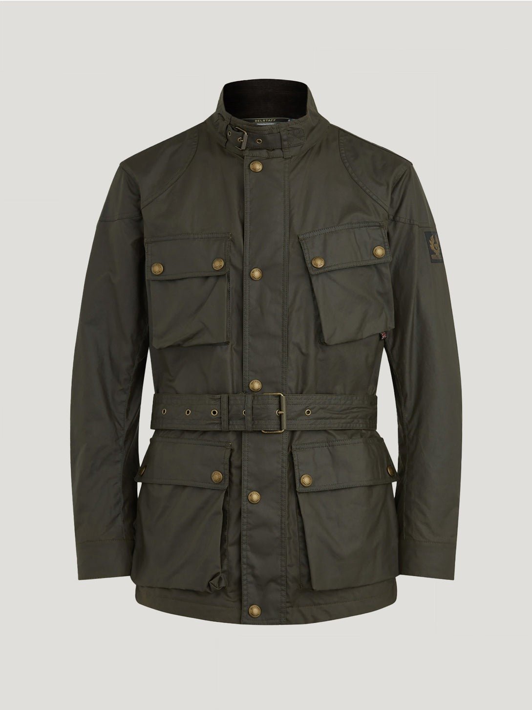 Young Ideas/Henmores - Trialmaster Wax Belted Jacket - Faded Olive - 38