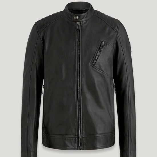 Young Ideas & Henmores -V Racer Leather Jacket -Black -40