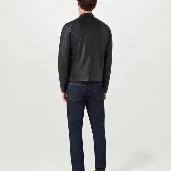 Young Ideas & Henmores -V Racer Leather Jacket -Black -40