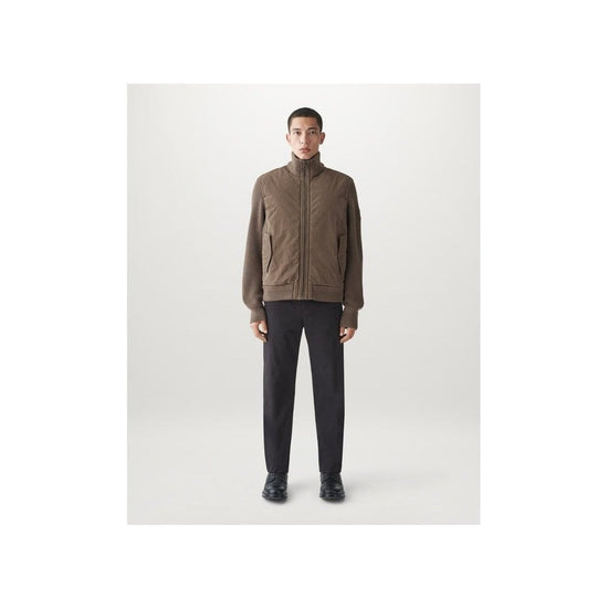Young Ideas/Henmores - Ward Knitted Detail Full Zip Cardigan - Clay Brown - L