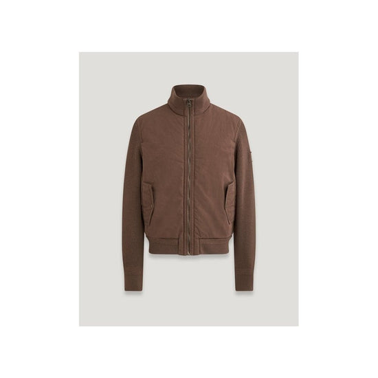 Young Ideas/Henmores - Ward Knitted Detail Full Zip Cardigan - Clay Brown - L