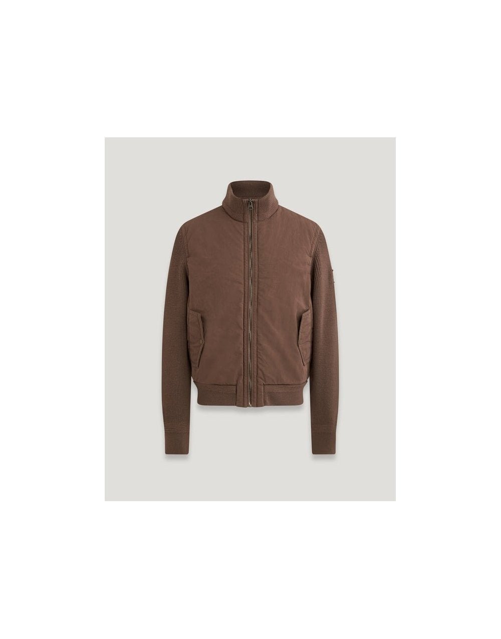 Young Ideas/Henmores - Ward Knitted Detail Full Zip Cardigan - Clay Brown - L