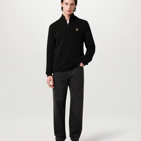 Young Ideas/Henmores - Watch Quarter Zip Jumper - Black - M