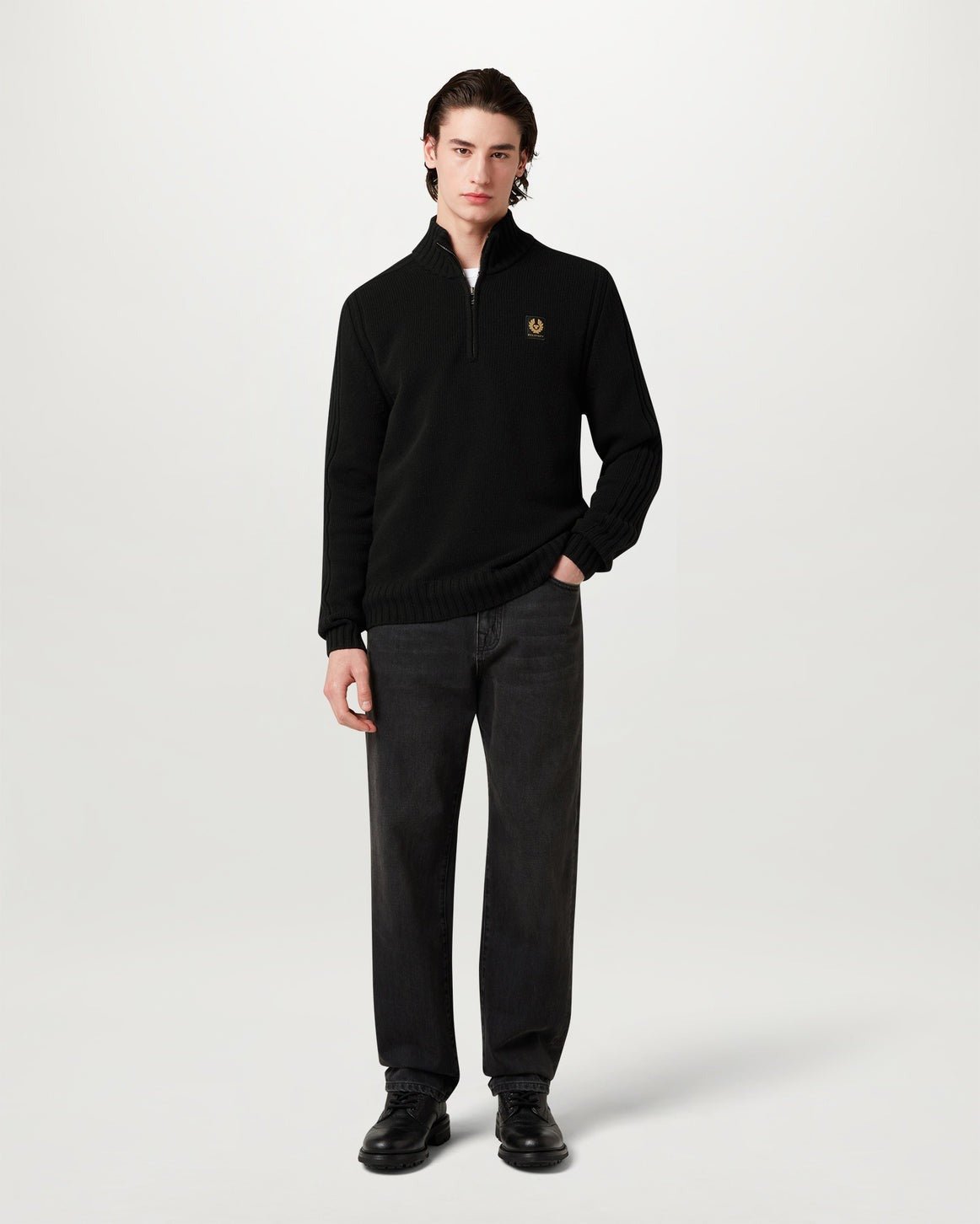 Young Ideas/Henmores - Watch Quarter Zip Jumper - Black - M