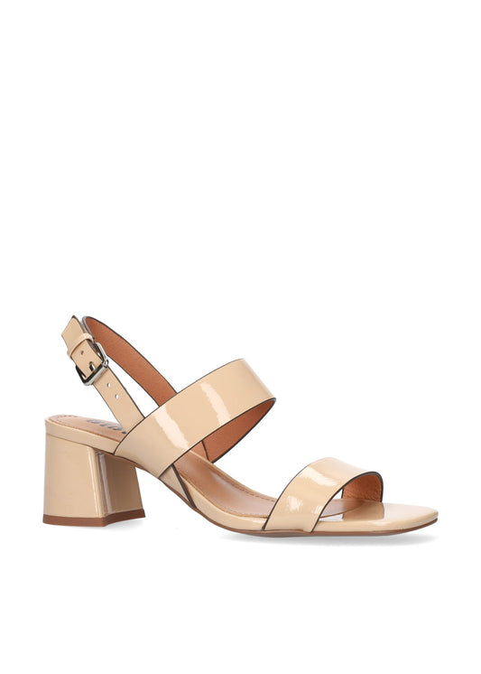 Young Ideas/Henmores - Block Heel Patent Sandal - Beige - 4