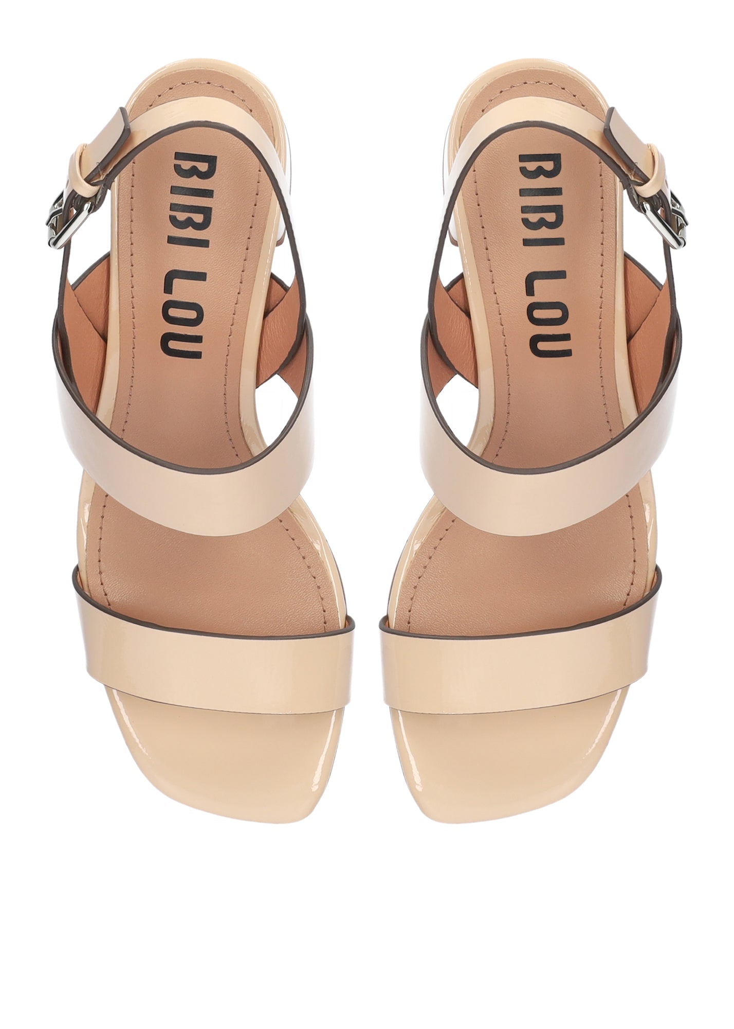 Young Ideas/Henmores - Block Heel Patent Sandal - Beige - 4