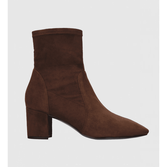 Young Ideas/Henmores - Block Heel Suede Ankle Boot - Black - 4