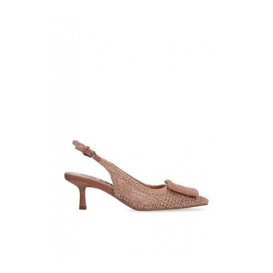 Young Ideas/Henmores - Dalia 65 Crochet Detail Sling Back Kitten Heel - nude - 4