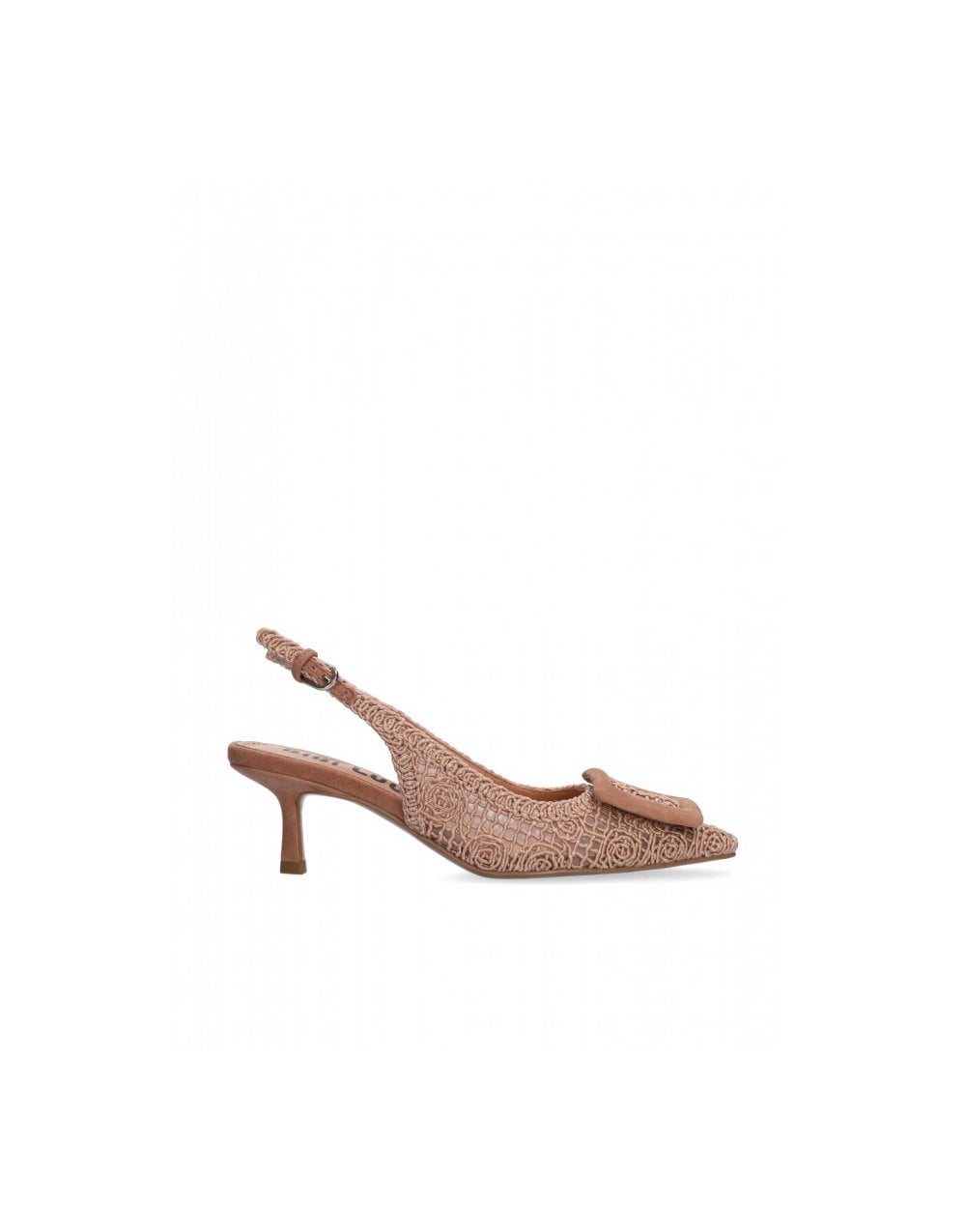 Young Ideas/Henmores - Dalia 65 Crochet Detail Sling Back Kitten Heel - nude - 4