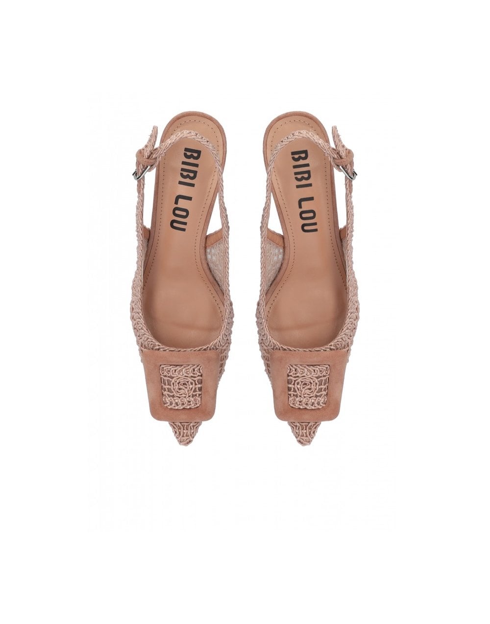 Young Ideas/Henmores - Dalia 65 Crochet Detail Sling Back Kitten Heel - nude - 4