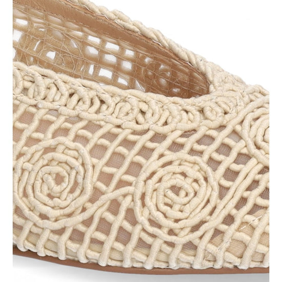 Young Ideas/Henmores - Dalia Crochet Detail Ballet Pump - Off White - 4