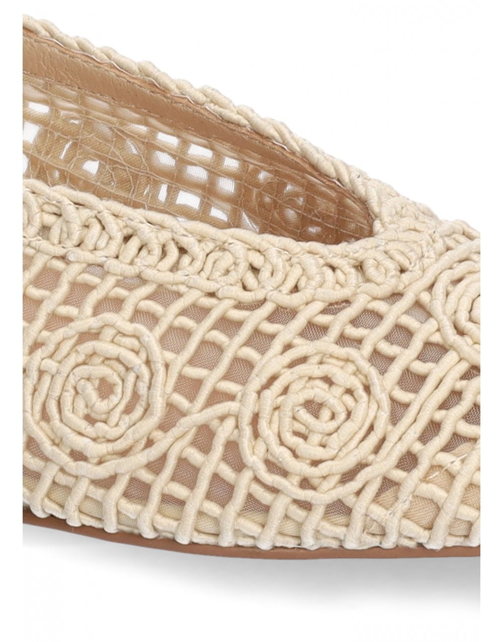 Young Ideas/Henmores - Dalia Crochet Detail Ballet Pump - Off White - 4