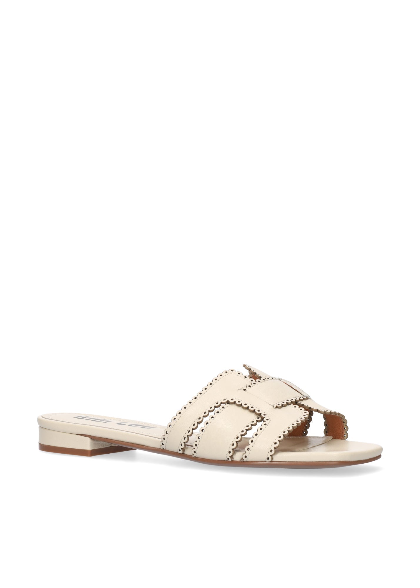 Young Ideas/Henmores - Holly Scalloped Flat Sandal - Off White - 4